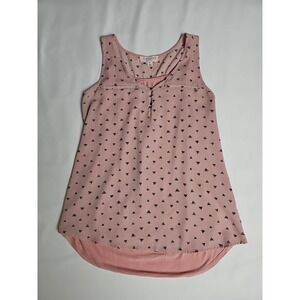 Tempted Sleeveless Summer Blouse Loose Tank Top Mauve Size M Gold Buttons